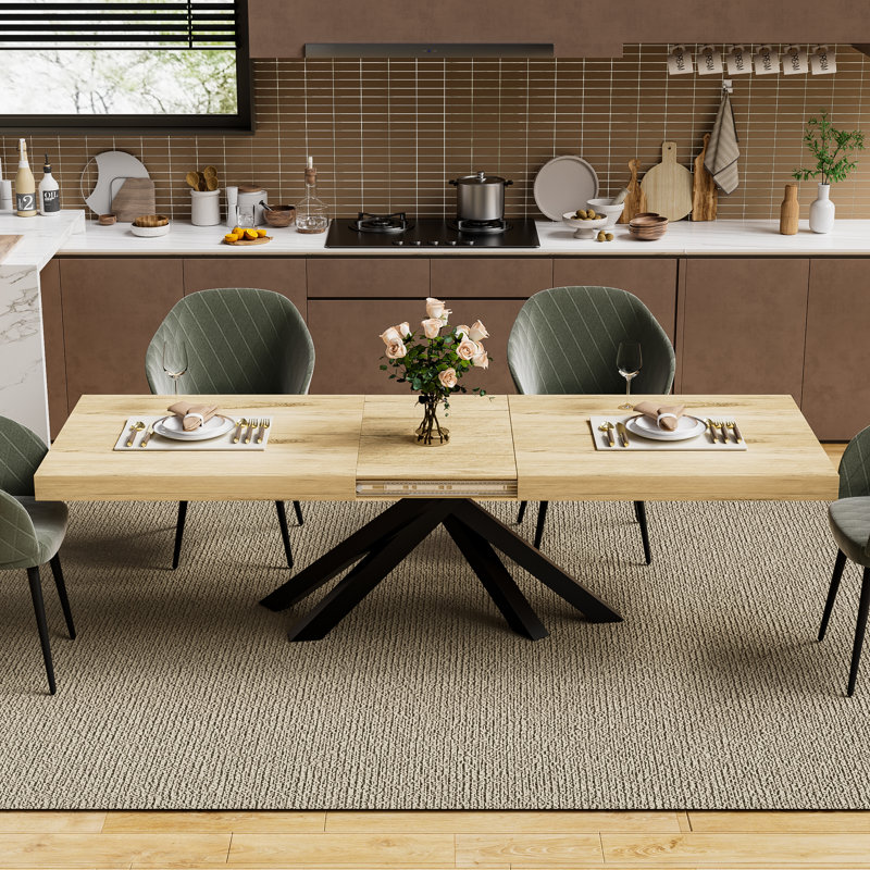 17 Stories Thanna Trestle Extendable Dining Table | Wayfair